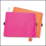 Sitzkissen mit Logo orange-rosa